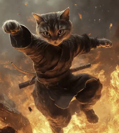 Zeeko__Dev's tweet photo. THIS IS TOO GOOD 🤣🤣

This retarded cat is going viral af for this ridiculous Ninja stance 🤣

The cat has become a huge meme with so many users posting ninja memes in the comments and quote tweets https://t.co/IgcxWoMQYg