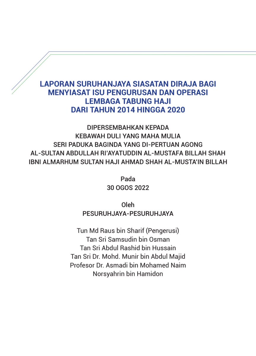 FaktaBukanAuta's tweet photo. Takat baca suku dari 250 m/s, ini 8 point bahasa mudah memahami RCI Tabung Haji;

1) Dis 2015 - Gabenor BNM TS Zeti utus surat amaran kpd TH mengingatkan prestasi kewangan TH kini dalam masalah apabila asetnya lebih rendah dari tanggungan / liabiliti.

2) Pada hujung 2017 - Aset TH ada RM70.3 bilion, manakala liabiliti RM74.4 bilion.

3) Ikut Akta TH, kalau nak bagi hibah aset kena lagi tinggi dari liabiliti. Sinilah masalah timbul.

4) Tak bagi hibah, orang akan marah, imej gov akan buruk, apatah lagi awal 2018 akan diadakan pilihanraya.

5) Maka hibah telah dibayar menggunakan duit pendeposit orang nak pergi haji bukan guna duit aset. Konsepnya sama macam yg dibuat oleh Pak Man Telo.

6) Perakaunan Kreatif juga digunakan pembayaran hibah dan bonus kpd BOD serta supaya Laporan Kewangan TH yg akan didedahkan kpd umum nampak cantik atas kertas.

7) Suruhanjaya juga menegur kuasa Menteri terlalu luas hingga sewenangnya boleh melantik ahli politik yg masih aktif - Azeez Rahim (MP Baling); TS Badruddin Amiruldin (bekas MP Jerai / Pengerusi Tetap PAU); dll, walhal sepatutnya lantikan perlu ramai di kalangan pakar supaya dapat beri nasihat kpd Menteri dgn penuh kepakaran & syariah.

8) RM22.12 juta dikeluarkan dari Yayasan TH dgn cara yg menyalahi tatakelola Yayasan. Dibuat laporan polis pada 2018.

Jahanam..