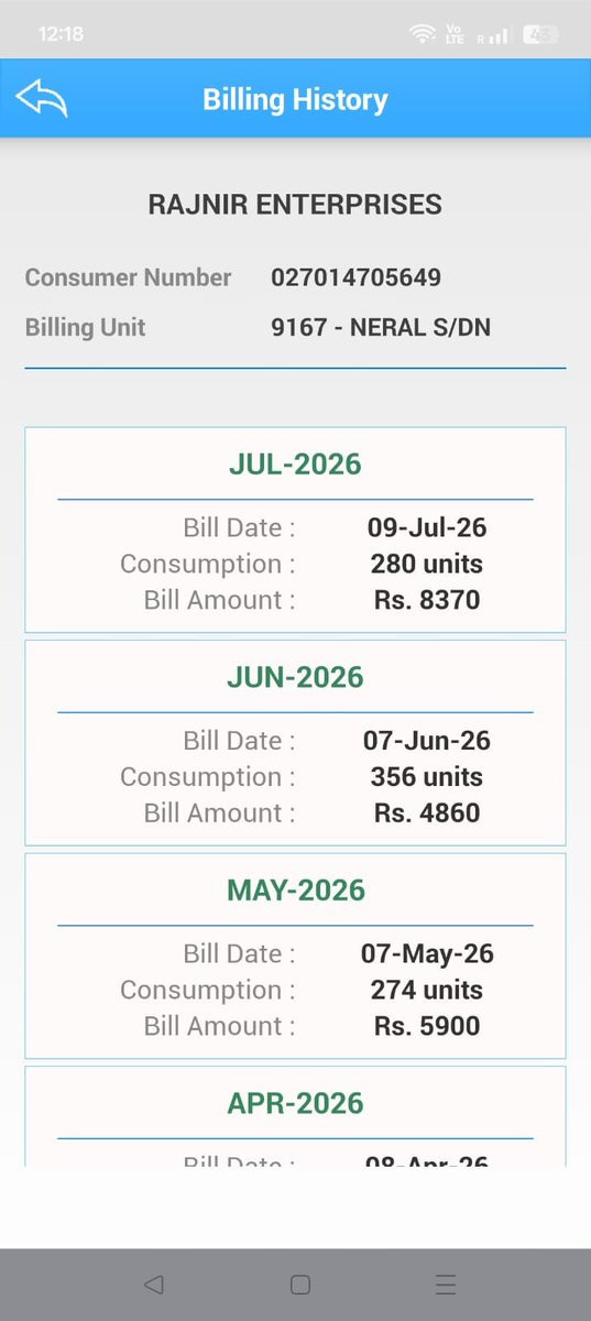 IndiasConsultnt's tweet photo. @MAHAVITARAN @CMOMaharashtra 
My complaint remain unresolved for High electricity bill. https://t.co/9cHcMG54Kc