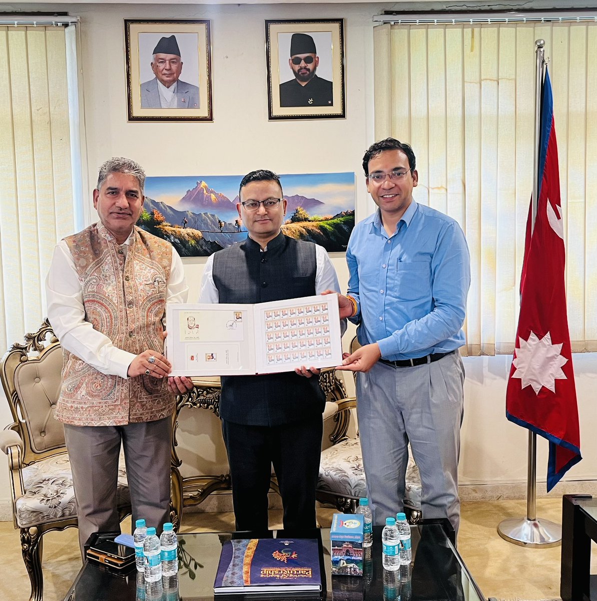 EONIndia's tweet photo. CdA Dr. @Surendrathapaji met Mr. Deepak Kumar, Secretary, Sanskrit Education, Government of Uttarakhand, and held productive discussions on strengthening Nepal-India cooperation in the promotion of Sanskrit and the Vedic Knowledge Tradition. 
The meeting explored opportunities to expand academic partnerships, collaborative research, institutional linkages, and cultural exchanges, underscoring the enduring civilisational ties and shared intellectual heritage between Nepal and India. 🇳🇵🤝🇮🇳