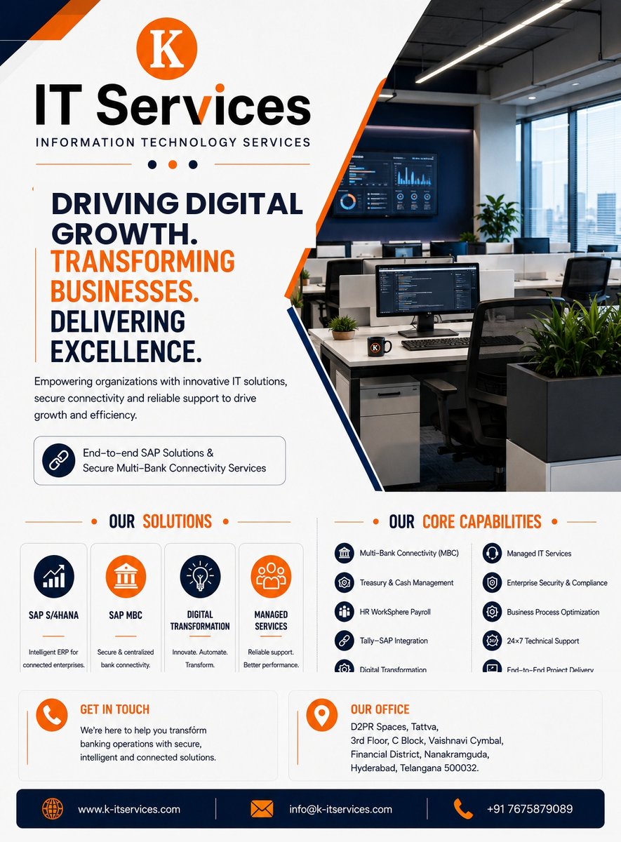 KITSERVICESS's tweet photo. Technology should make business easier, not more complicated. That's what we're here to deliver.

#KITServices #DigitalTransformation #Technology #BusinessGrowth https://t.co/IEKQNCFkqk