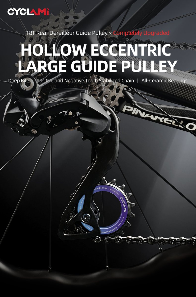 _CYCLAMI_'s tweet photo. 🚴 Upgrade your ride with CYCLAMI 18T Oversized Guide Pulley!
CNC aluminum alloy, full ceramic bearings & 18T design deliver smoother, quieter and more stable drivetrain performance. Perfect for road bike upgrades. ⚙️
#cyclami #roadbike #cycling #bikeupgrade #bikeparts https://t.co/OpJDapNFwP