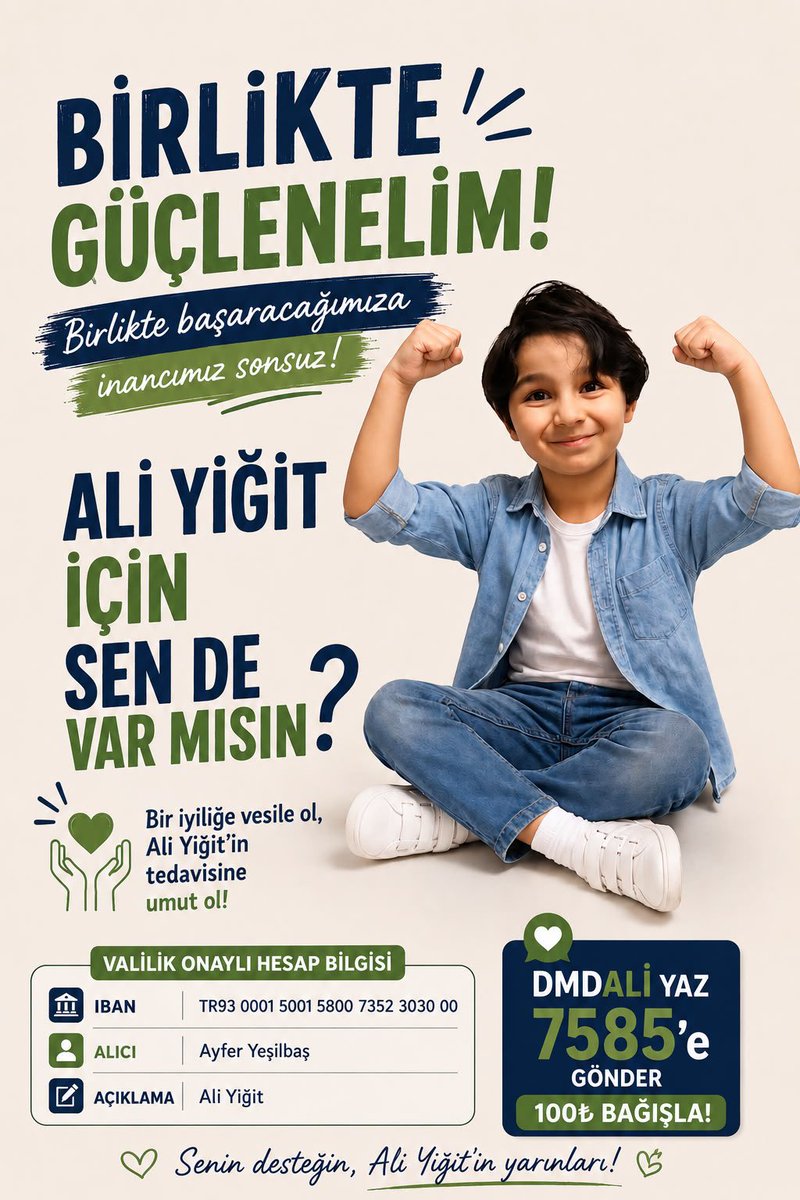 DmdAliyeUmutOl's tweet photo. Ali Yiğit için birlik olma zamanı. Şimdi değilse ne zaman?

https://t.co/JTwPyX0s5u

#YiğitYanlızDeğilsin 

*VALİLİK ONAYLI HESAP BİLGİLERİ*
TR93 0001 500158007352 3030 00
Alıcı:Ayfer Yeşilbaş
Açıklama:Ali Yiğit Yeşilbaş
Faaliyet No:34.2025.2798

*YURT DIŞI BAĞIŞ BİLGİLERİ*
İban:NL49 INGB 0119 9856 16
AlicI: SMA DMD KIDS
Sms DMDALİ 7585 📲

@tuncay17yenice1
@TuranAskeri07 
@BaBaSuLTaN19O5
@muratsahin2023
@kizil_capulcu
@BagcilarBld
@yasinyildizbb