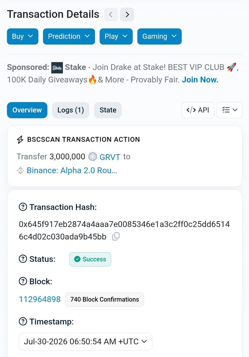 0xsayeem's tweet photo. $GRVT Token Transfer Detected 😞 

Amount: 3 Million $GRVT

Transaction Hash: 0x645f917eb2874a4aaa7e0085346e1a3c2ff0c25dd65146c4d02c030ada9b45bb https://t.co/HeIRKdA4xe