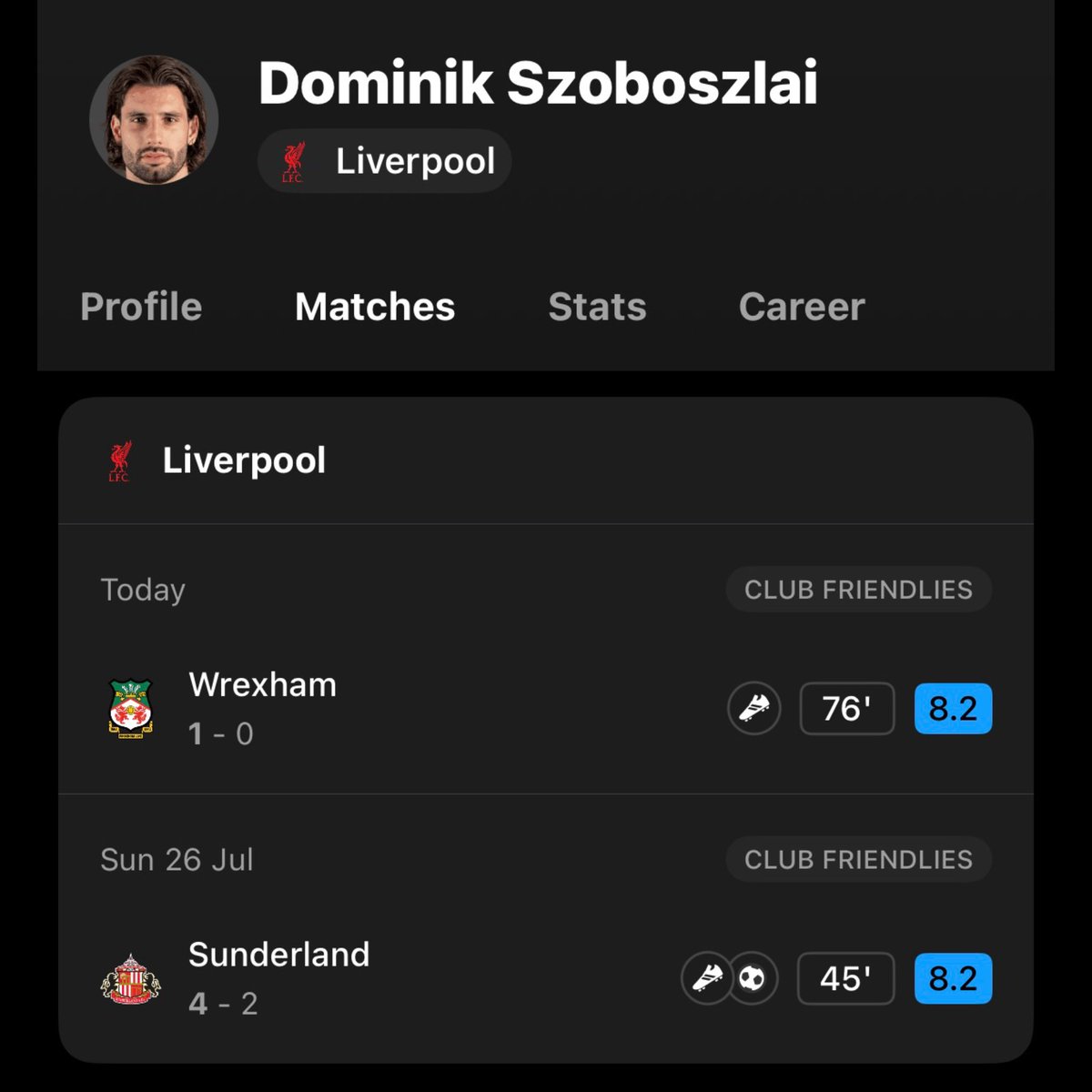 FotMob's tweet photo. 🇭🇺📊 Dominik Szoboszlai’s start to pre-season shows his continued importance to Liverpool. https://t.co/4A6UKqriRq