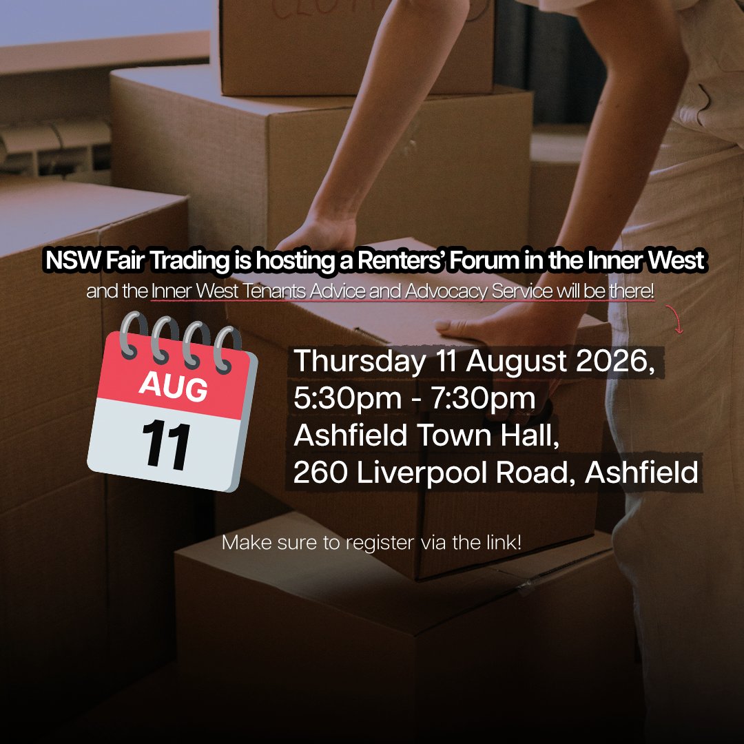 TUNSW's tweet photo. NSW Fair Trading is hosting a rental forum in the Inner West to chat about rental reforms, rent increases, keeping pets, no-grounds evictions, and support for victims of domestic and family violence. 

Make sure to register here: https://t.co/ZKk5oFfI9D https://t.co/XGArA6KYKU
