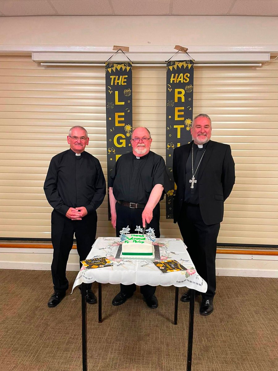 rcdgalloway's tweet photo. On Sunday, the communities of St John's, Cumnock; St Thomas', Muirkirk; and Our Lady and St Patrick's, Auchinleck celebrated with Fr Philip Kitchen as he retired as Parish Priest. We offer our prayers and best wishes to him as he retires, having turned 75 in March. https://t.co/nit5NR99WC