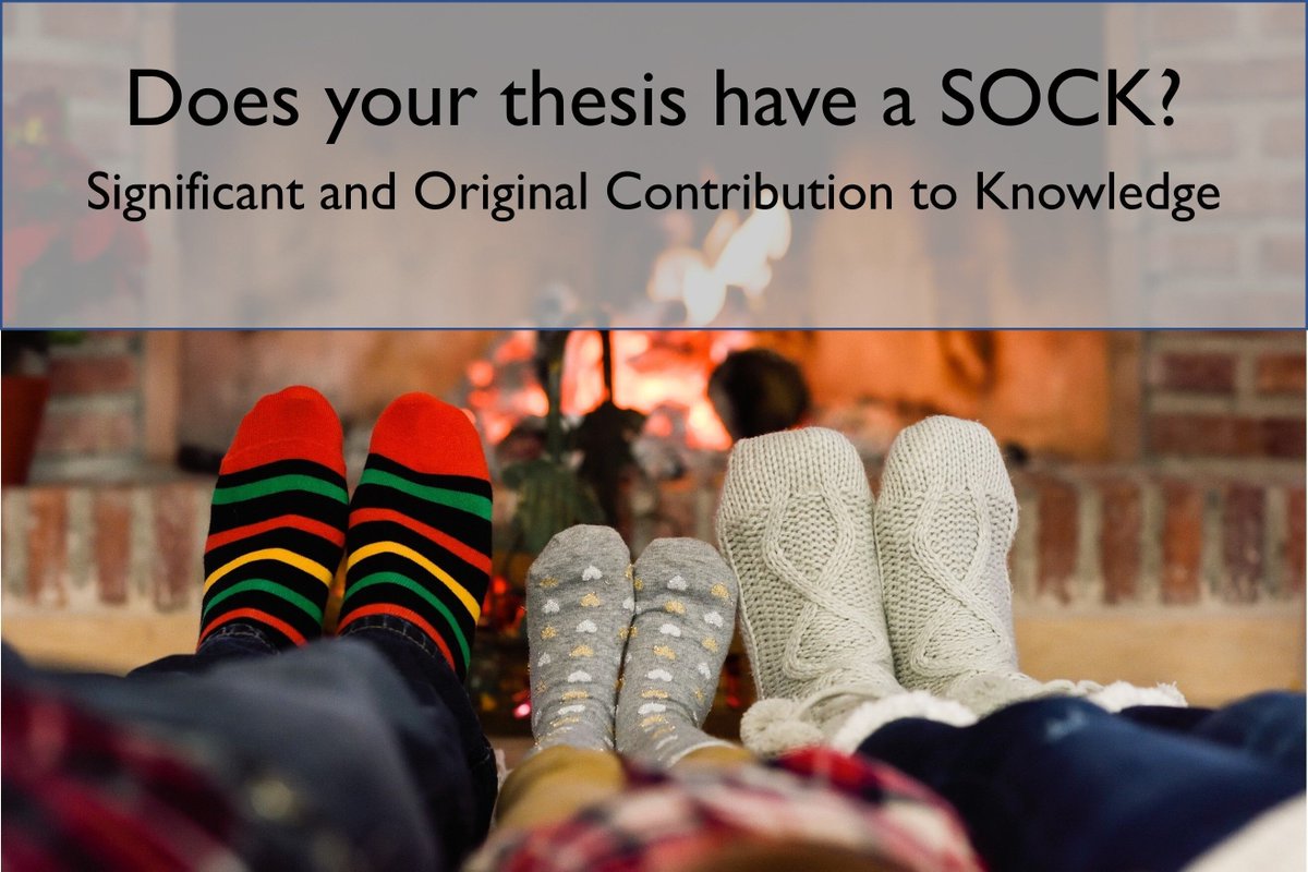 ithinkwellHugh's tweet photo. Does your thesis have a SOCK - a Significant and Original Contribution to Knowledge? How would you know if it's significant or original enough? Look at other theses to see what their contribution is. Ask your supervisor and peers. #PhDForum
#phdlife https://t.co/7JUrlWLhpy