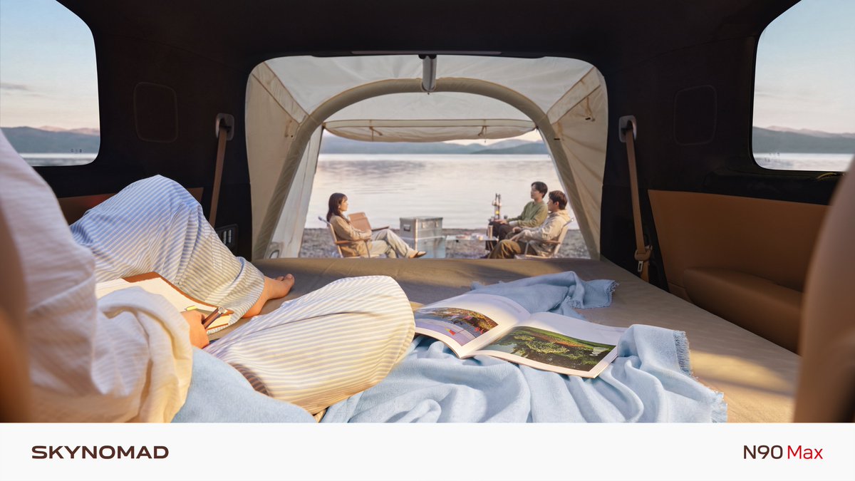 Xiaomi's tweet photo. Can one SUV make room for so many of life's possibilities?

Xiaomi SkyNomad can.

Whole family outings. Weekend camping getaways. A quiet rest, a shared coffee, whatever the moment calls for. A space that adapts, one moment to the next.

Join us tonight at 19:00 (GMT+8) for the Xiaomi SkyNomad Technology Launch Event.