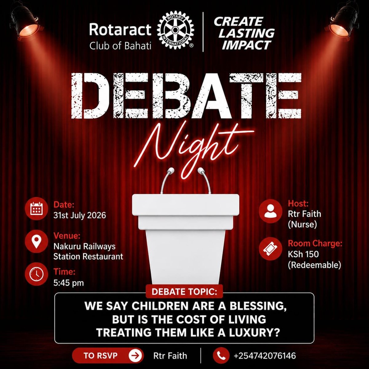 RacBahati's tweet photo. It starts as a joke.✨
"Na hii economy? Maybe I'll just get a cat."😄
Everyone laughs.
But after the laughter fades, the question remains.
Has the cost of living quietly changed how we think about starting a family or growing one?
Join us for an evening.
#DebateNight https://t.co/8sivZXvcfB