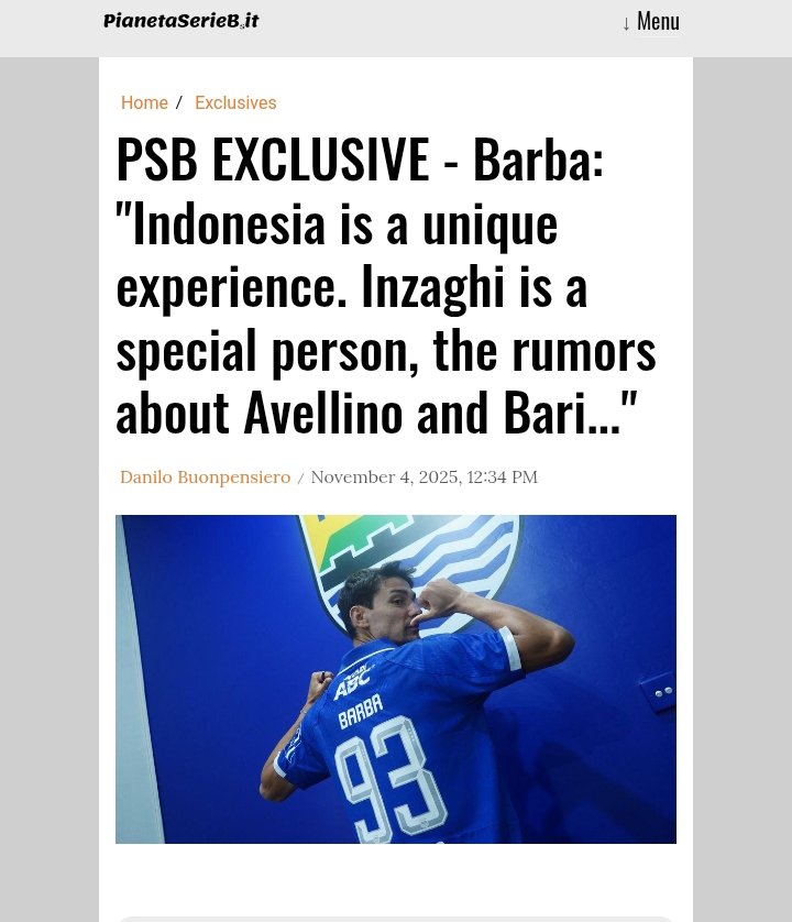 erseee_'s tweet photo. Salah satu wawancara Federico Barba yg menurutku lumayan underrated dan kayaknya (koreksi kalo salah) hampir nggak pernah diangkat di Indonesia.

Sebelum memutuskan gabung Persib, dia ternyata sempet ngobrol dengan Emil Audero dan Stefano Beltrame buat cari tauu soal klub, sepak bola Indonesia, sampai kehidupan di sini. respon yang dia terima soal Persib dan Indonesia semuanya positif

Padahal saat itu dia masih punya beberapa opsi lain. Tapi Persib yang akhirnya dia pilih karena sejak awal membuatnya merasa dihargai dan benar² diinginkan.

Barba juga menggambarkan Persib sebagai klub "Grande", dia bilang banyak orang di Eropa belum sadar seberapa besar klub ini.

Dia memuji profesionalisme Persib, cara klub memperlakukan pemain dan mengaku Bobotoh selalu membuat pemain merasa dihargai. 

Btw, original source-nya berbahasa Italia. yang di slide ini versi english translation.