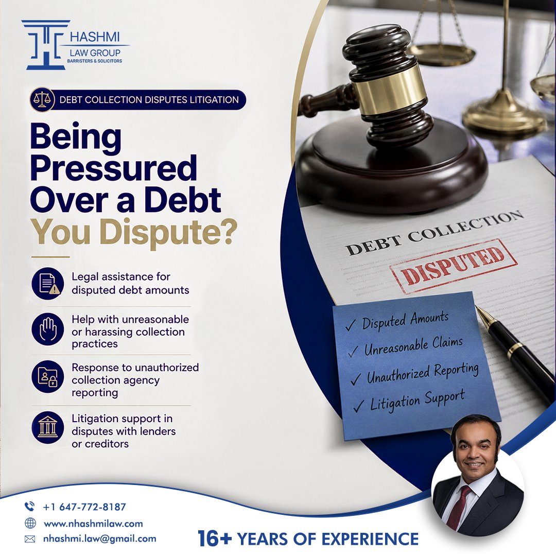hashmi_law's tweet photo. Disputes over debt collection ?

Here, we provide strategic representation to help individuals and businesses navigate complex debt-related legal matters with confidence.

https://t.co/P9CaDhTPrt

#HashmiLawGroup #DebtCollection #CivilLitigation https://t.co/beFebOMJgO