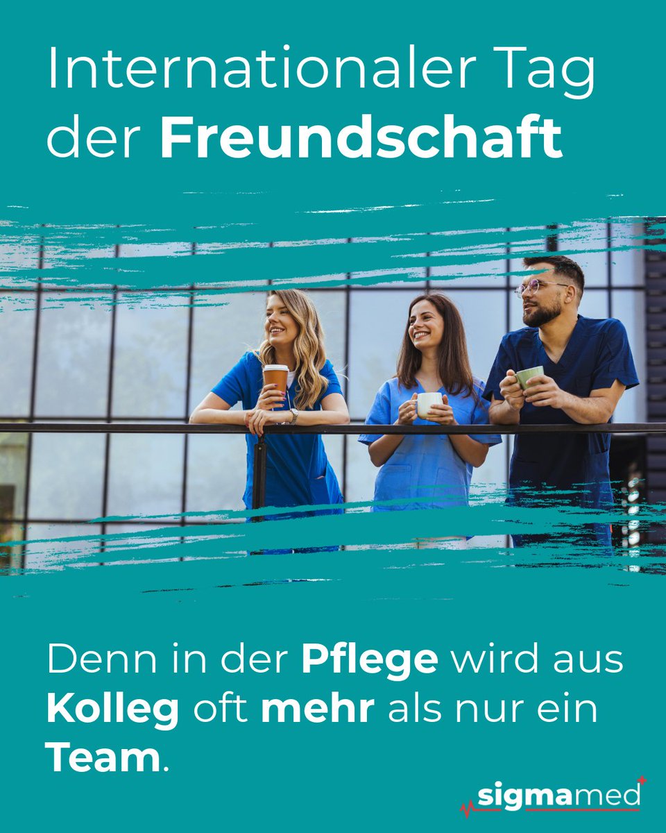 sigmamed_cc's tweet photo. Freundschaft in der Pflege bedeutet oft mehr als gemeinsame Dienste. 💙Ein „Ich übernehm kurz“, ein Kaffee zwischendurch oder einfach füreinander da sein – genau das macht ein starkes Team aus. 🤝#InternationalerTagDerFreundschaft #Pflege #Teamwork #Sigmamed https://t.co/OFnlDBLkVL
