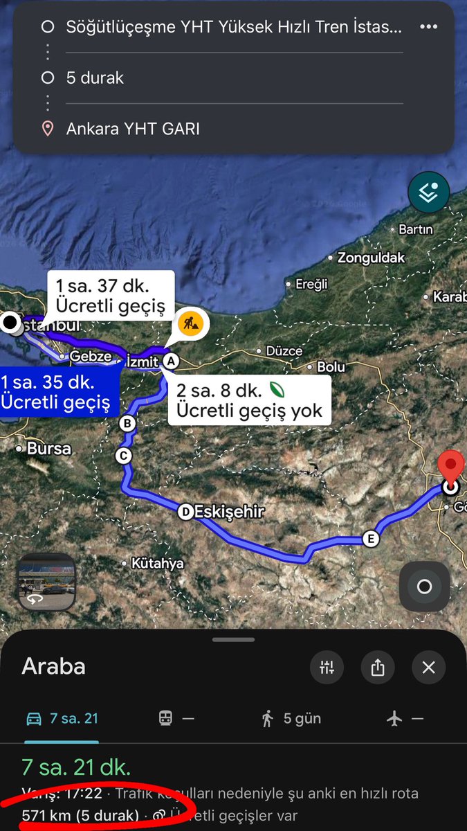 gokcekoc's tweet photo. @metin13 @128kmato7 @yersincabi @osi_ok_ @hickcave @anadoluajansi Mevcut rotanın karayolu versiyonu bile tren yolundan daha kısa. Gene de arada 140km oynuyor. https://t.co/5tnUDyULBk