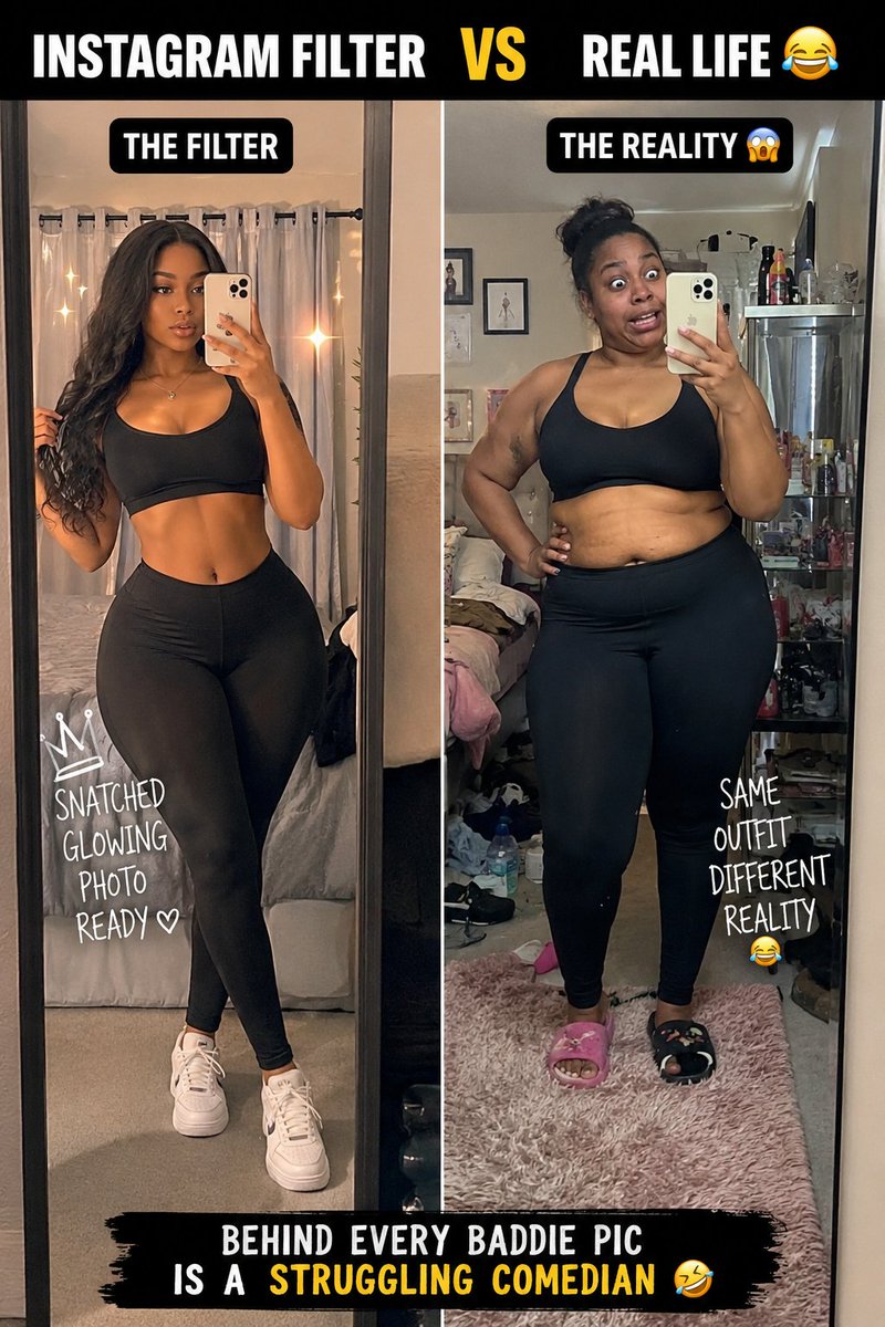 stephogedengbe's tweet photo. The filter understood the assignment. The mirror submitted the original file. 😂📸 Sometimes reality has the best sense of humour. #ExpectationVsReality https://t.co/v9MAvMCzub