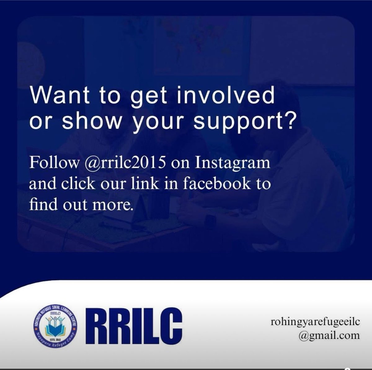 rrilc2015's tweet photo. What is RRILC?

RRILC (Rohingya Refugee Ideal Learning Centre) is a community-led educational institution in Nayapara Registered Refugee Camp, Bangladesh.

Want to get involved or show your support?

Follow @rrilc2015 to learn more. https://t.co/J4hazdOYi9