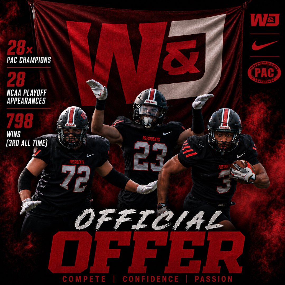 Eric_Jackson09's tweet photo. Blessed to receive an offer from Washington and Jefferson College !!
@CoachJohnstonWJ @wjathletics 
#agtg https://t.co/rDqXaIhcGY