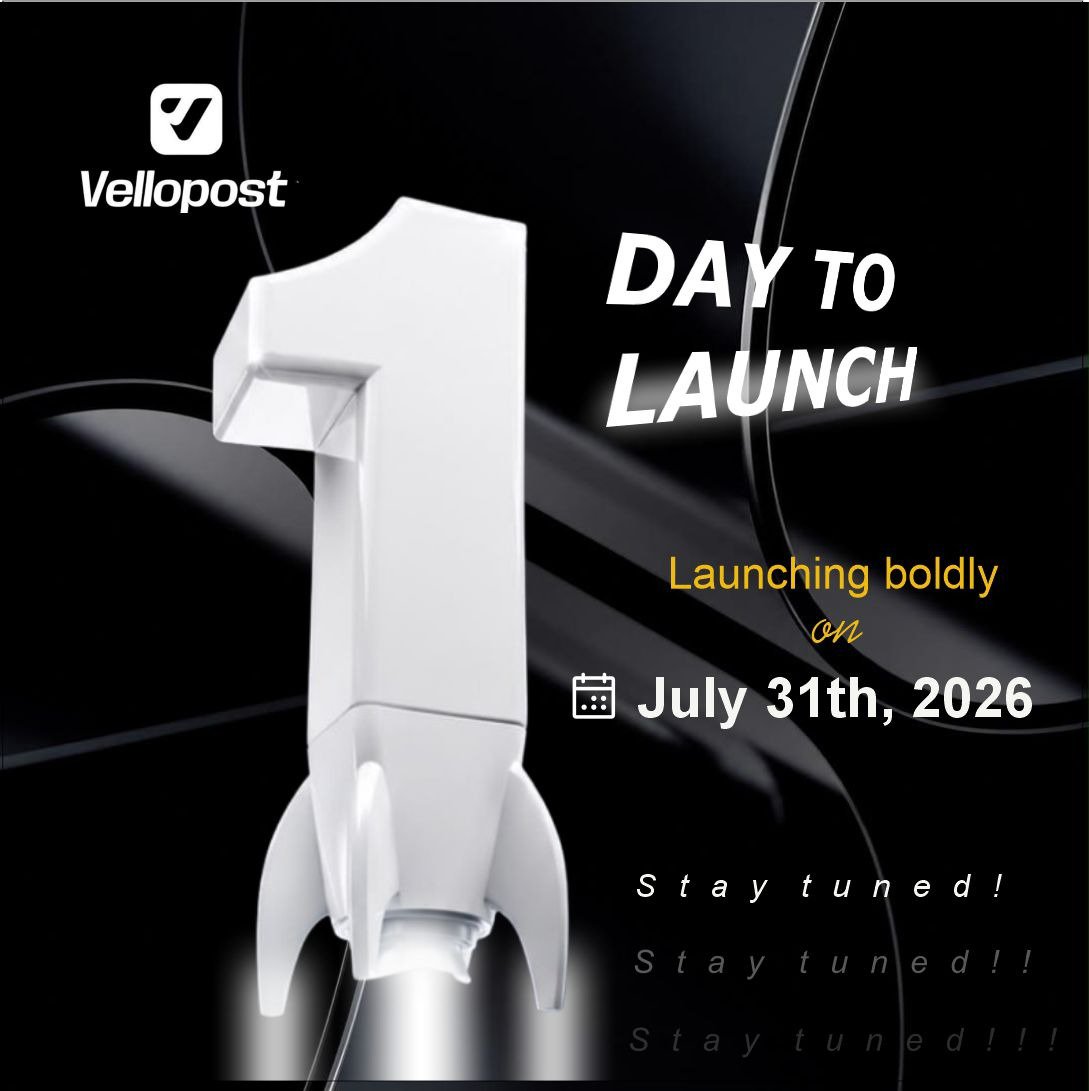 Vellopost's tweet photo. ⏳ 1 day.

Tomorrow, it begins.

🚀 #Vellopost #LaunchTomorrow https://t.co/fTVAHhqol5