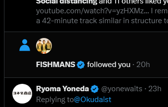 Okudaist's tweet photo. Fishmans、フォローしてくれて本当にありがとう😊

どうやら、私のアーカイブ作業はそれほど重要なものになってきているようだ https://t.co/nIe8qJFltr