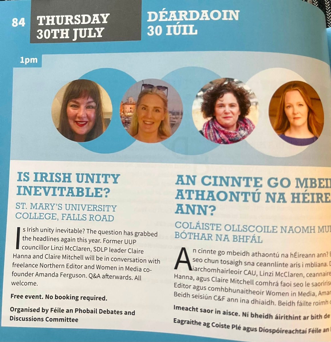 SaraONeillArt's tweet photo. I keep hearing that Féile are silencing women so you can imagine my surprise when I see a couple of the events I’m hoping to attend today 🤔 https://t.co/9ihwlfGRdq