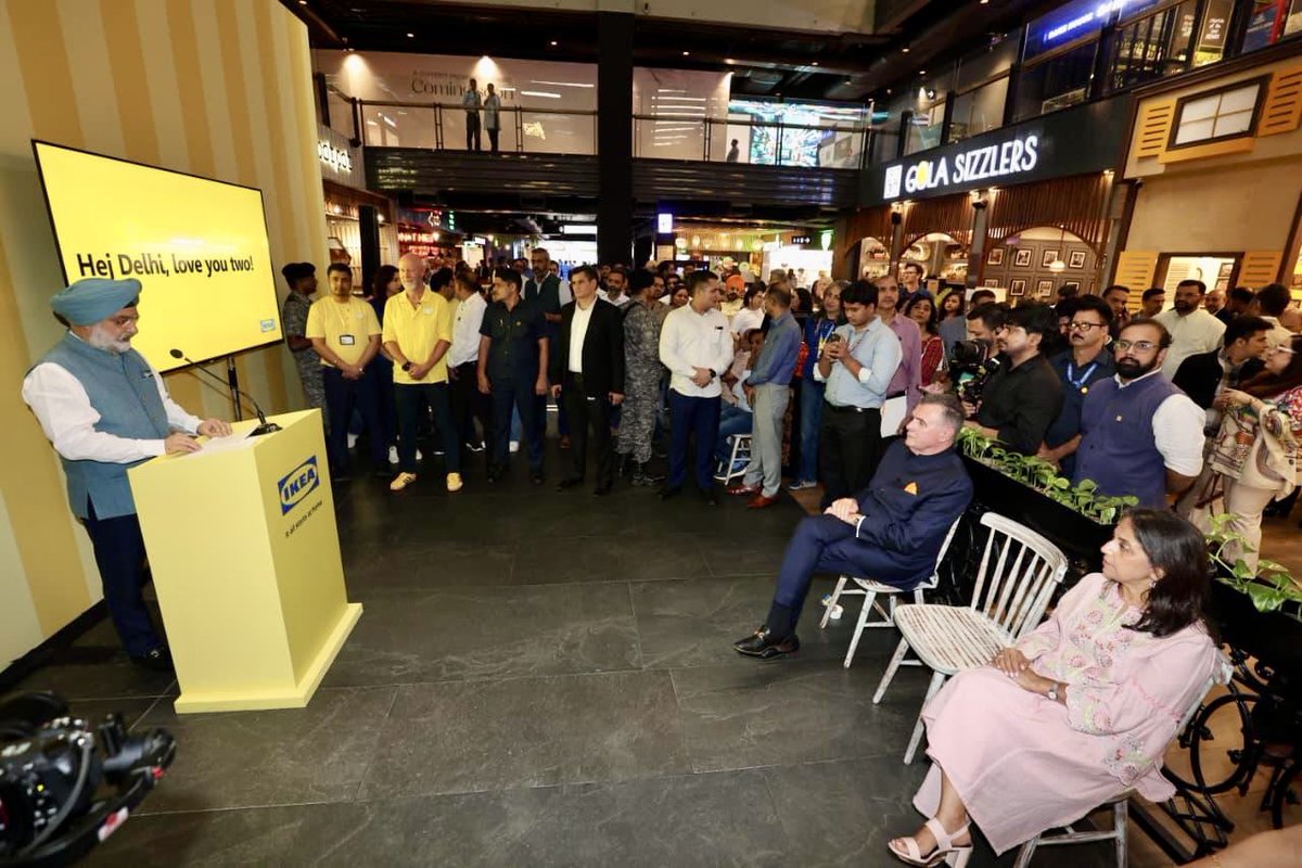 LtGovDelhi's tweet photo. Inaugurated IKEA’s new store at Saket today, in the presence of H.E. Jan Thesleff, Ambassador of @SwedeninIndia, and Mr. Patrik Antoni, CEO, IKEA India.

Accessible, affordable and sustainable living solutions are essential for Delhi’s growing families and young professionals. The arrival of this leading Swedish brand reflects increasing global confidence in Delhi’s economic potential and further strengthens the city’s position as a preferred destination for international investment and business, in line with the vision of #ViksitDelhi.

As Hon’ble Prime Minister Shri @narendramodi Ji has said, the world is investing in India with hope and enthusiasm, driven by confidence in India’s growth story, its stable policy environment and the strength of its vast consumer market.