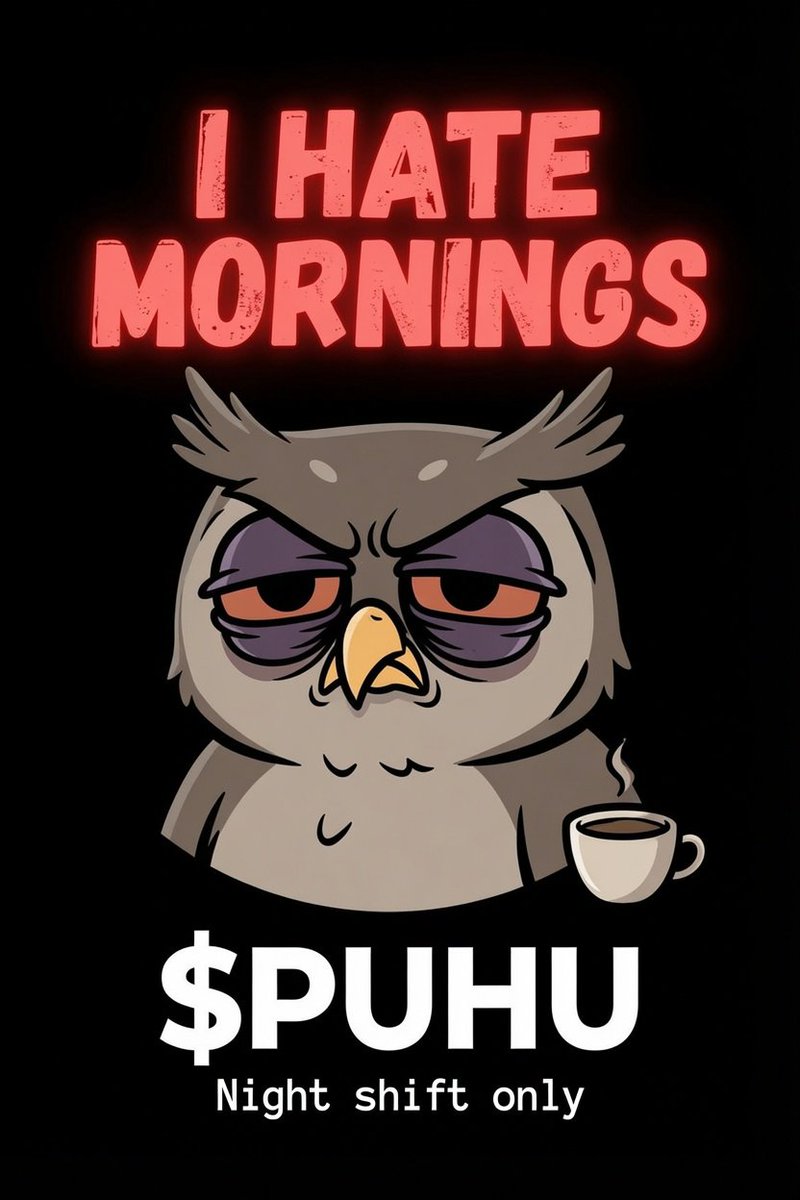 PuhuSOL's tweet photo. GM all $PUHU 🦉

#Crypto #SOL #MemeCoin https://t.co/D0uKeibq5M