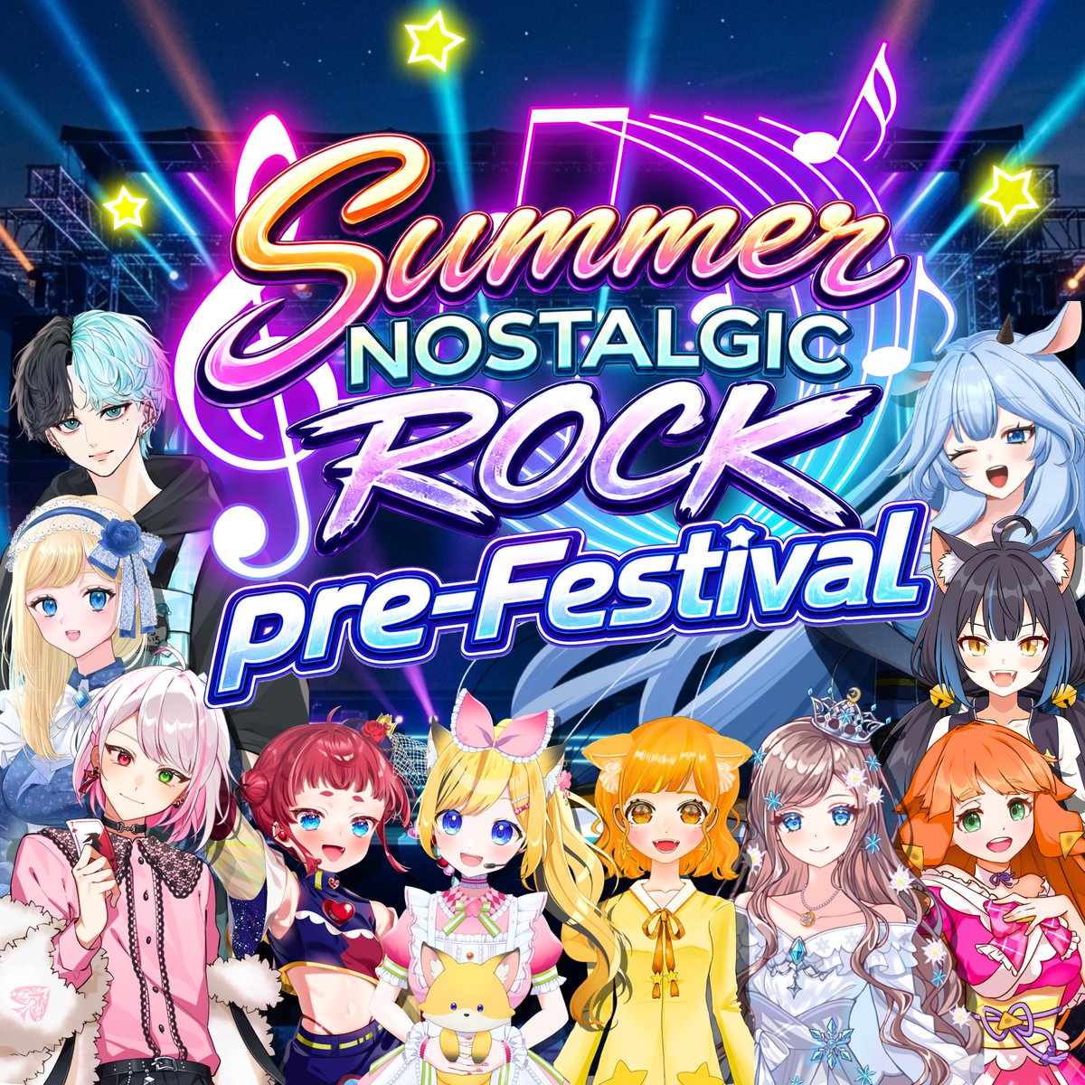 SeiraUta_Vtuber's tweet photo. 🎸✨いよいよ本日20:30 ON AIR!!✨🎸

ーSummer NOSTALGIC ROCK Pre-Festival 開催ー

豪華メンバーによるコラボ歌枠で、
夏の夜を一緒に盛り上がろう！☀️🎤

📅 タイムラインは画像をチェック！
🎁 視聴者プレゼント企画もあるよ！
最後まで見逃さずに楽しんでね💕

さらに！
イベント用アイコンもぜひ使って、一緒に前夜祭を盛り上げてもらえたら嬉しいです✨

#17LIVE #拡散希望