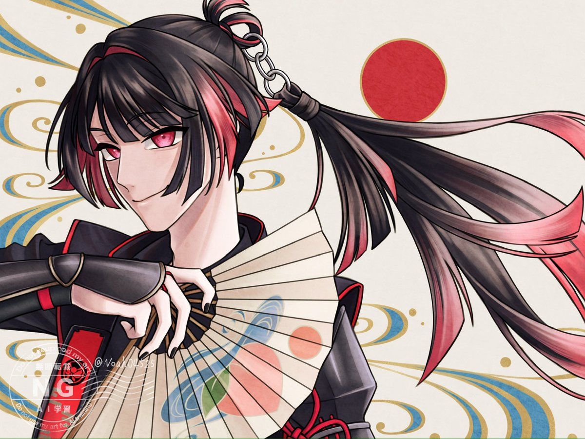 Noah04525's tweet photo. 桃太郎祐定
※扇子は捏造です
 #刀剣乱舞 https://t.co/T8KGqtihDq