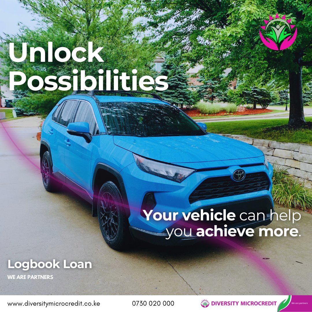 DiversityMC_KE's tweet photo. Your vehicle is more than a way to get from one place to another—it can also provide financial flexibility when opportunities or unexpected needs arise.

With a Logbook Loan from Diversity Microcredit, you can access funds while continuing to use your vehicle as usual. https://t.co/OeUxRvrILC