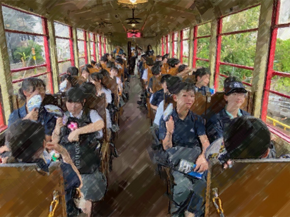 onarimonjh's tweet photo. 夏季学園２日目11
トロッコ嵯峨駅から亀岡駅まで向かっています。 https://t.co/2UjcbotOk0