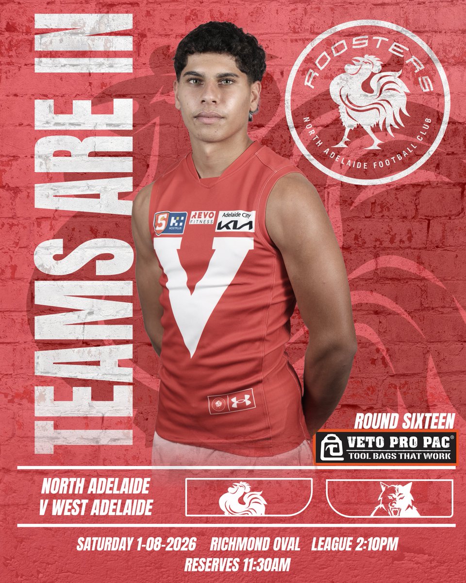 NorthAdelaideFC's tweet photo. Round 16 teams are in!
We have a confirmed League debutant, with Ryan Paul set to make his first League appearance this Saturday against West.
View our League, Reserves, Under 18s and Under 16s teams here:
https://t.co/0x7gnbkplo https://t.co/SOZyu32KYK