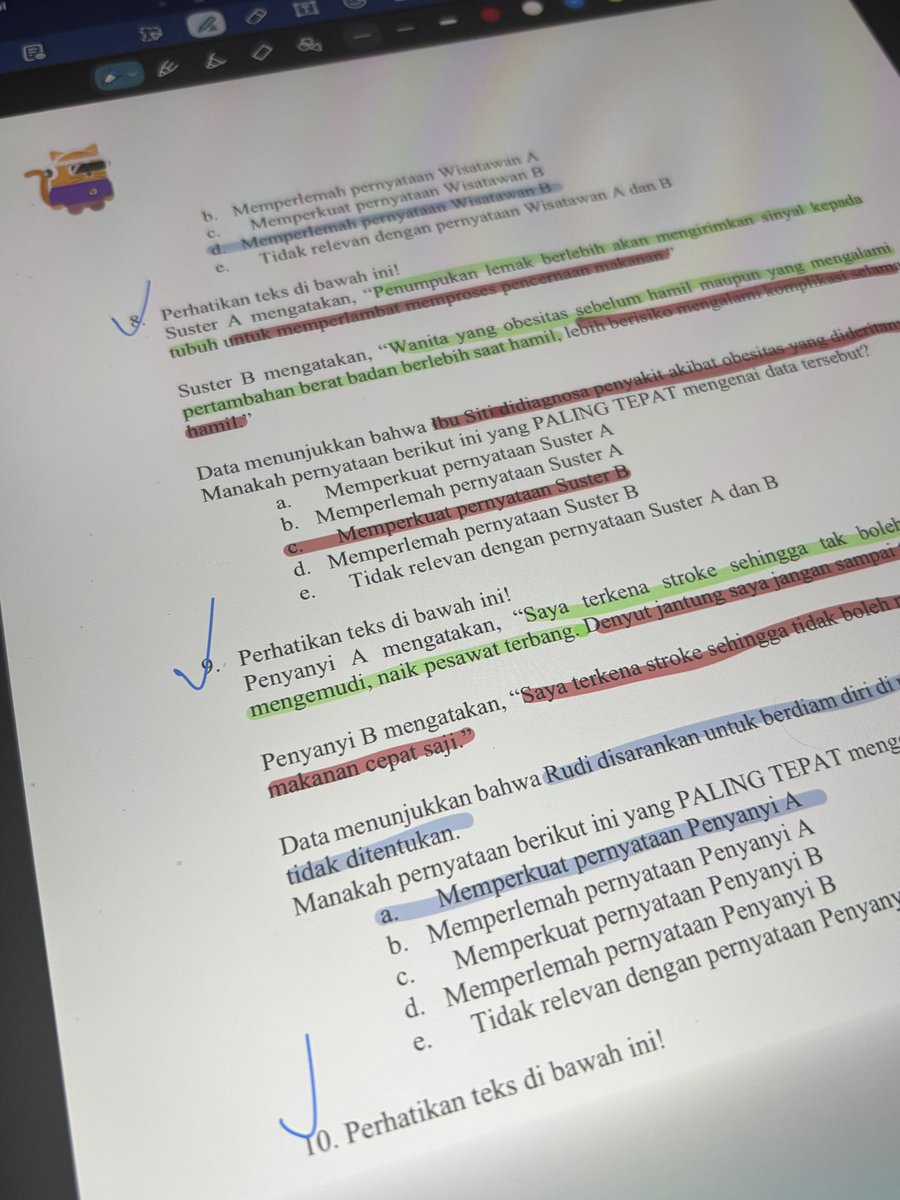 giandteazzi's tweet photo. 30/07/26 
15 menit ngerjain latsol pu dulu siang ini, spesifiknya soal memperkuat memperlemah (9/10) nanti kt lanjut lagi latihan biar makin mantapz, lalu lanjut ke subtes selanjutnya ^__^ https://t.co/g059jXAcQu