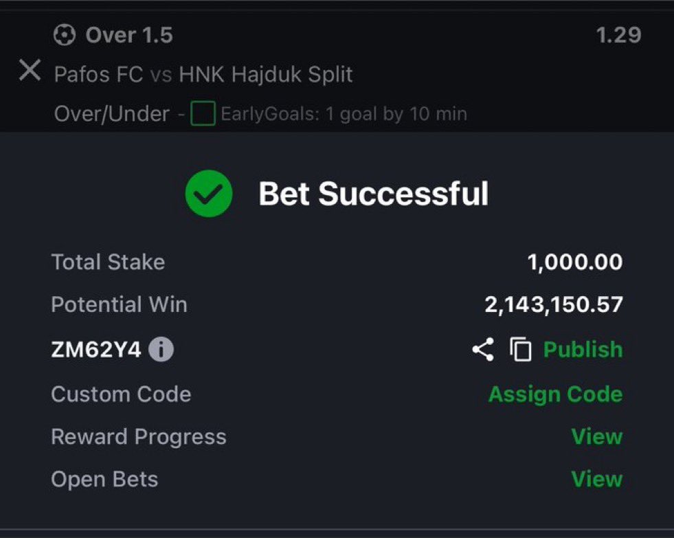 Betme260's tweet photo. EUROPA GOALS 
⚽️⚽️

1k➡️ ZM62Y4
100➡️ WK50MT
20➡️ H4F2KF

Early Goals
780➡️ MLTJ2L
50➡️ J8KRRT

GOODLUCK🤝🏆💥 https://t.co/Y38JKVgQ6s
