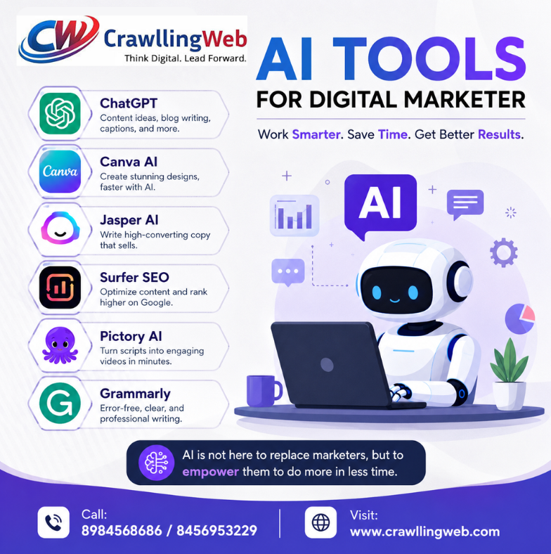 crawllingweb's tweet photo. AI Tools for Digital Marketer | Crawllingweb

🌍 Visit: https://t.co/Q5DcQmATrL
💬 Call: +91-8984568686
💬 Email: info@crawllingweb.com

#DigitalMarketing #AITools #DigitalMarketingBhubaneswar #CrawllingWeb #SEOServices #SocialMediaMarketing #OnlineMarketing #BhubaneswarBusiness https://t.co/9CrpxAdyX7