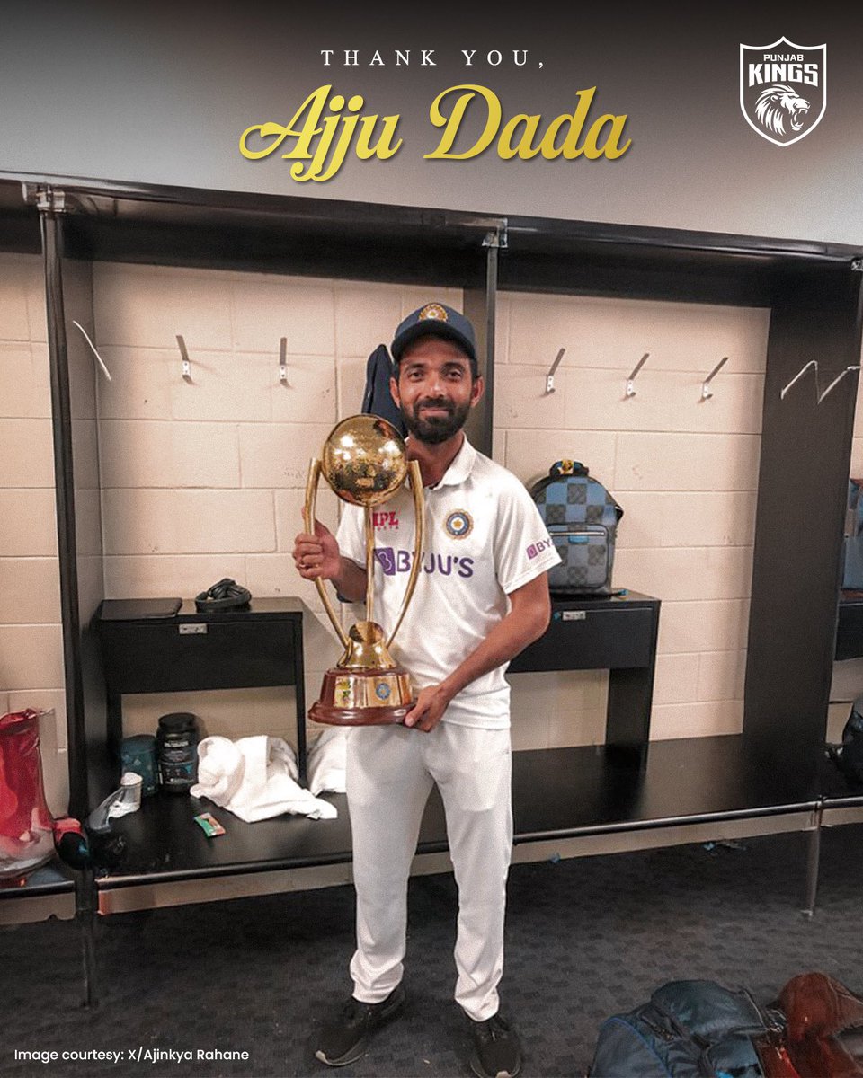 PunjabKingsIPL's tweet photo. The slip catches. ❤️
The overseas hundreds. 💯
The Gabba glory. 🏆

Thank you for everything, Ajju Dada. Wishing you all the very best for what's next. 🫡💙 https://t.co/bDbwYVWbIe