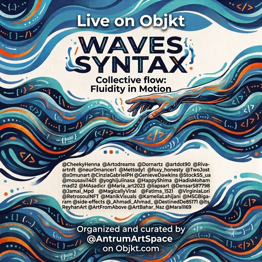AntrumArtSpace's tweet photo. 🌊🌊🌊It's time to dive into the waves!
The collective collection is now live on @objktcom !
Waves Syntax 👇https://t.co/XkJo6tr314 https://t.co/qt8iPcurrM