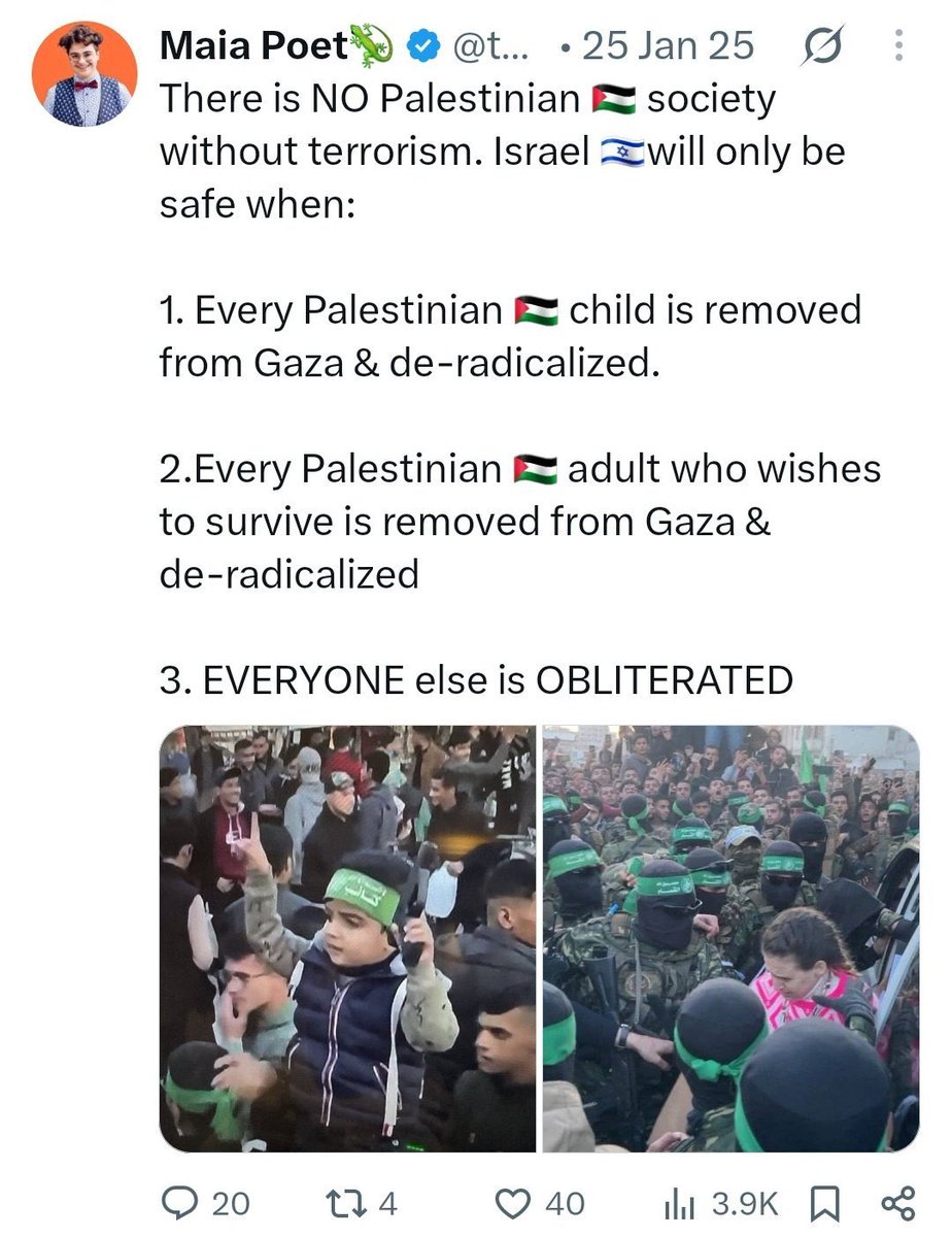 topherishuman's tweet photo. @thepeacepoet99 … is calling for a genocide anything but evil? https://t.co/kZRYKWmBjR