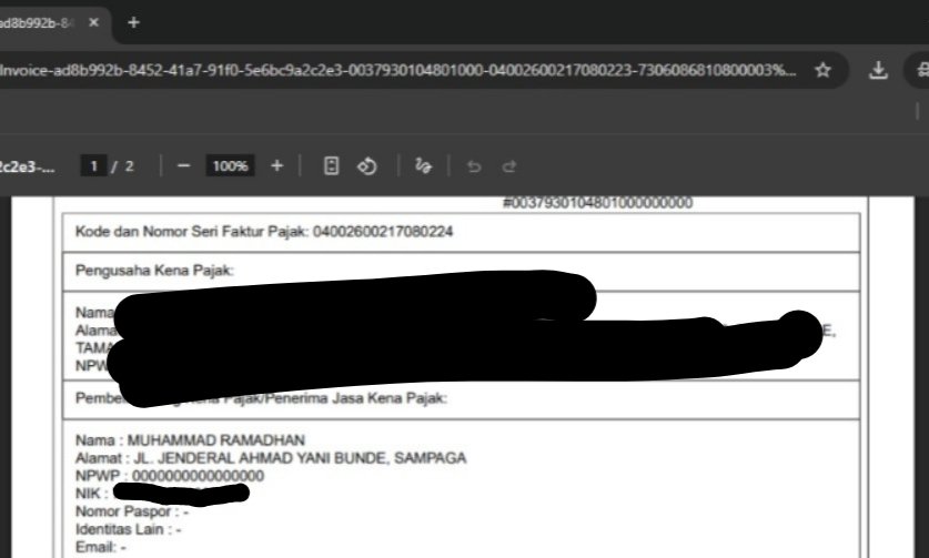 Zanka88453003's tweet photo. Min @kring_pajak mau tanya, ini saya ada buat faktur pajak masa mei, a.n Elsinta, dan sudah terbit, tapi pas download pdf nya kenapa yg muncul a.n Muhammad Ramadhan ya dan no fakturnya juga beda, ini gmna solusinya ya? https://t.co/dd4nqgcLUr