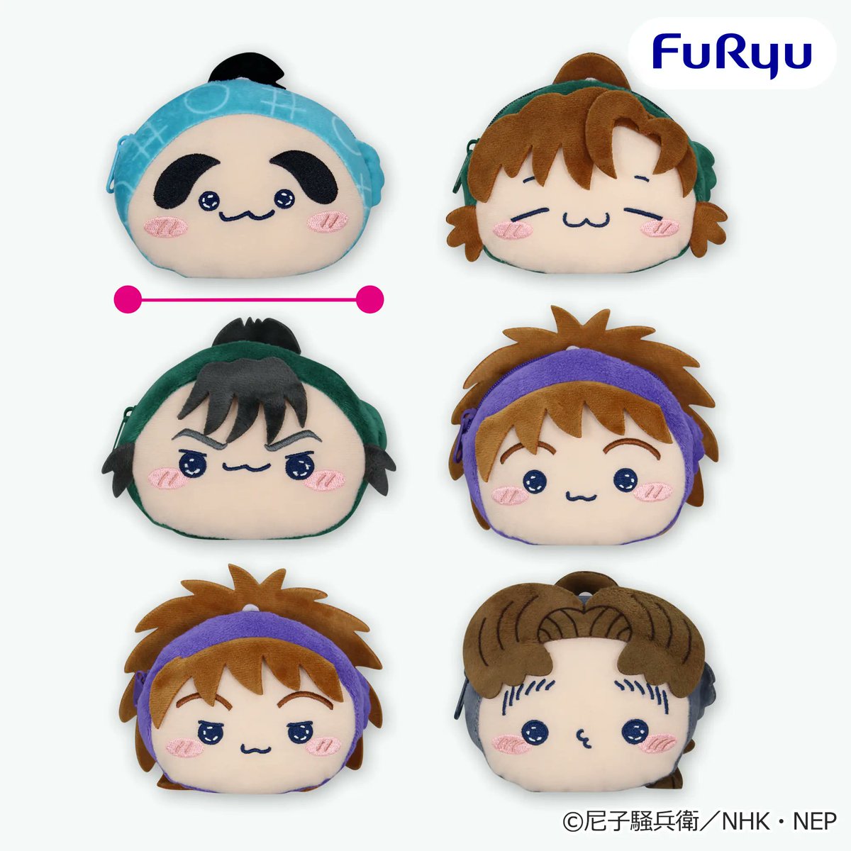 nintama_goods30's tweet photo. 『忍たま乱太郎』もちぴこフェイスポーチ 第三弾が8月4週より登場予定！

詳細はコチラ▼
https://t.co/mfuyqwT0ax https://t.co/NHP4vkXg1E