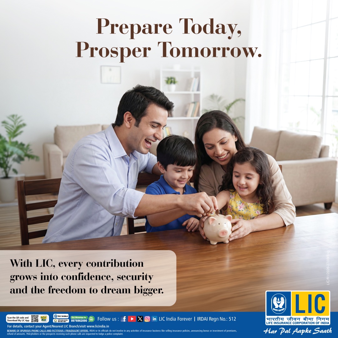 LICIndiaForever's tweet photo. The strongest futures aren't built overnight. They're built through the choices you make today, with a partner that's been trusted for generations.

#LIC #PrepareToday #ProsperTomorrow #LifeInsurance #HarPalAapkeSaath

[future planning, trusted insurer, financial security, long term planning, savings, protection, prosperity, confidence]