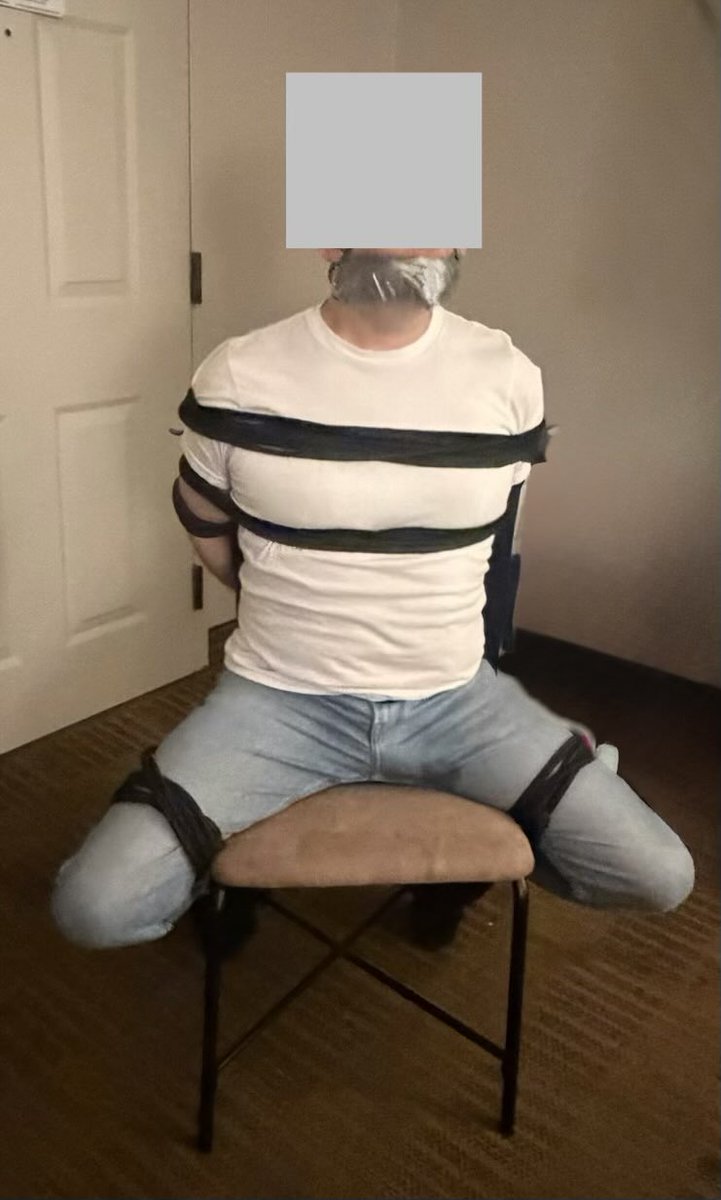 seattleropes's tweet photo. This was almost completely immobilizing, those ropes are tighter than they look. 
#ChairBondage @GayBondage #RopeSub https://t.co/b1ryyvA7Mm