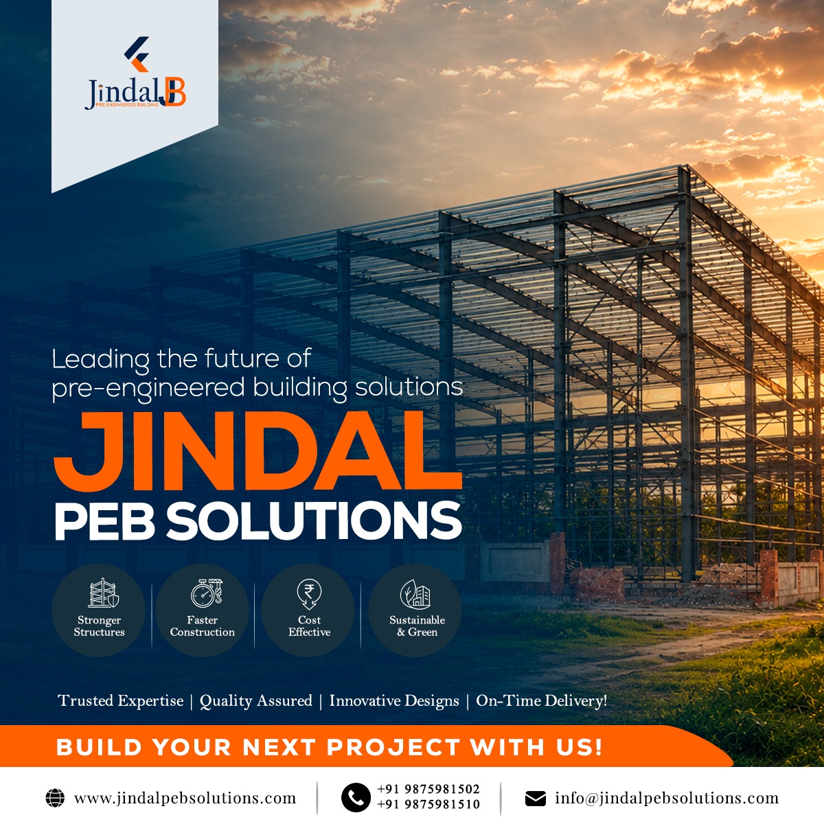 jindalpeb's tweet photo. Build with confidence. Build with Jindal PEB Solutions.

Let's build your next project together.

📞 Call now: +91 9875981502 | +91 9875981510

#JindalPEBSolutions #PEB #PEBBuilding #SteelStructure #IndustrialConstruction #CommercialConstruction #SmartConstruction https://t.co/pnLSS7zX3D