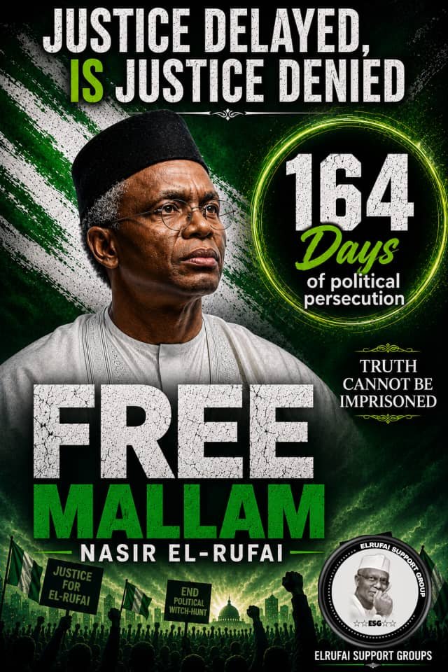 uchediala's tweet photo. #DaysCount 

164 DAYS.
164 DAYS ..
164 DAYS ...
164 DAYS ....

And Still Counting ...

#IStandWithElrufai
#NoRetreatNoSurrender 
#EyesOnTheBall 
#TheElrufaists 
#ESG https://t.co/cxlpcMmsLc