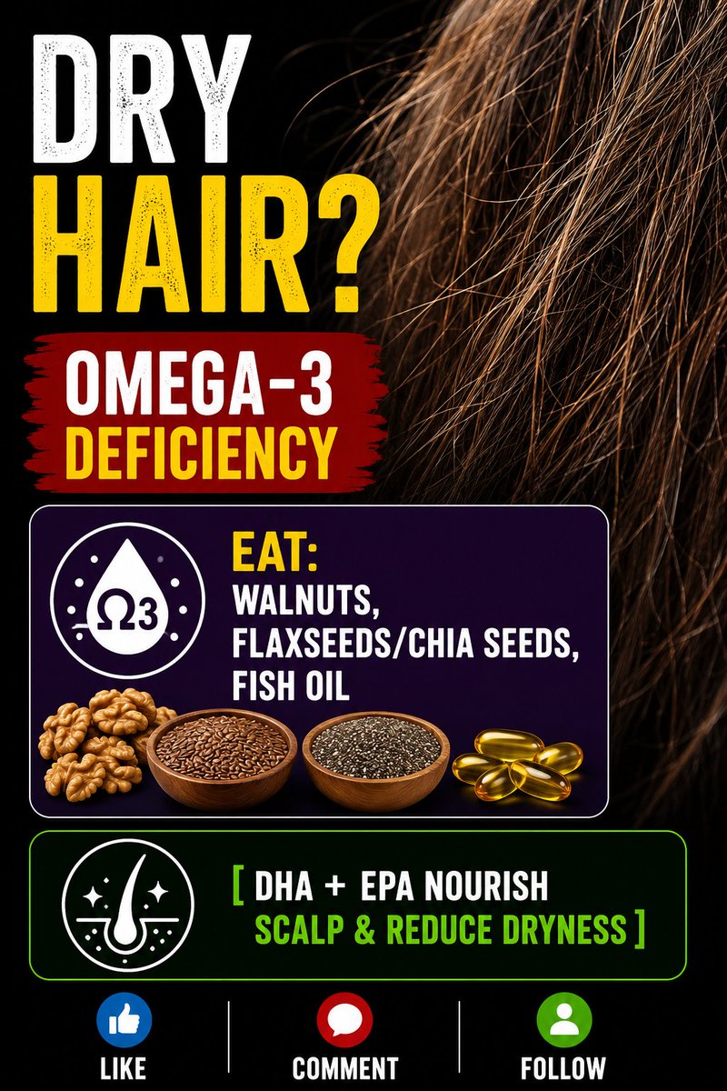 wellness0_2's tweet photo. Spending hundreds of dollars on expensive hair masks and serums? The real cause of dry, dull hair might be happening deep inside your cells.
OMEGA-3 ➡️ https://t.co/DsCjXoT2MH https://t.co/hvIYCd0Mnk