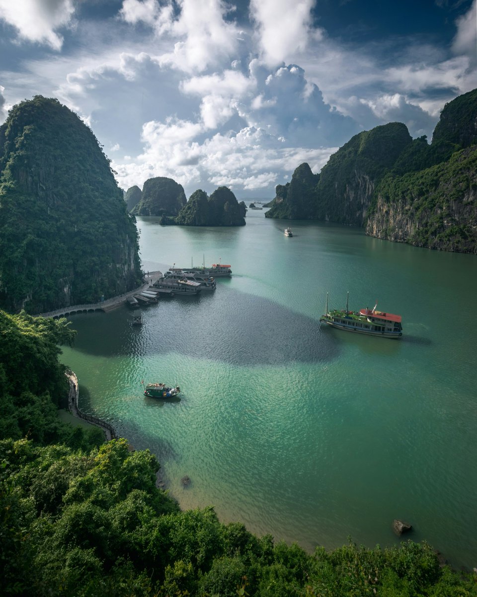 earthcurated's tweet photo. 🇻🇳 Ha Long Bay, a stunning seascape of over 1,600 limestone karst islands and islets rising dramatically from emerald waters. https://t.co/g6343kfJiM