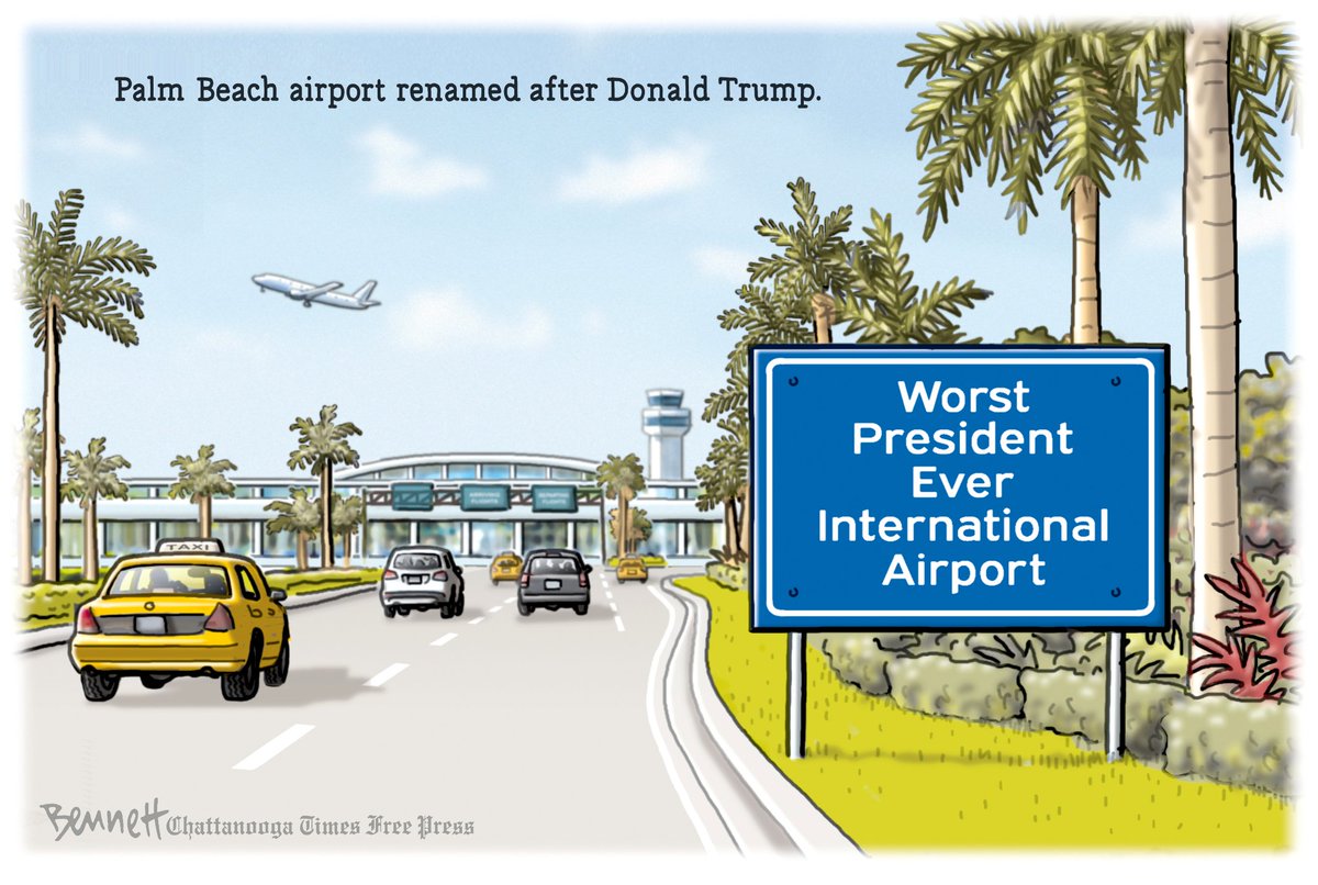 actualiteitjunk's tweet photo. #Trump #DonaldTrump #PalmBeachAirport #WorstPresidentEver
@BennettCartoons https://t.co/hQF4LP6wSd