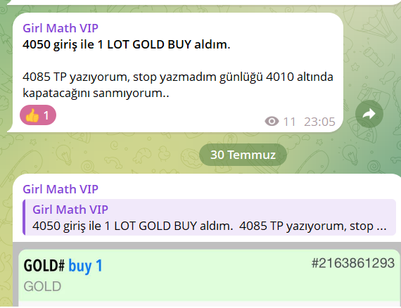 girlmath1's tweet photo. Dostlarım günaydın, 

Dün fed faiz kararı öncesi ve sonrasında dört altın işlemini de başarıyla sonlandırdım. ✅

Benim için oldukça kolay bir gündü. 😌

Analizlerim burada, işlemlerim profilimdeki Telegram kanalımda. Beklerim.. https://t.co/WYlZjnPBg0