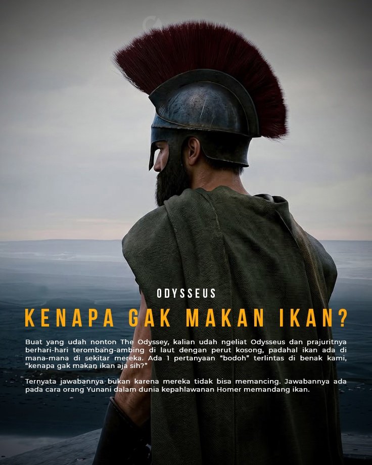 gastronusa's tweet photo. Kenapa Odysseus Gak Makan Ikan?

Ada banyak perdebatan setelah orang menonton The Odyssey. Ada yang ribut soal Helen, ada yang mempermasalahkan Sinon, ada juga yang kecewa bagian "Nobody" di adegan Cyclops dihilangkan.

Tapi.... https://t.co/bl7xvWYvzC