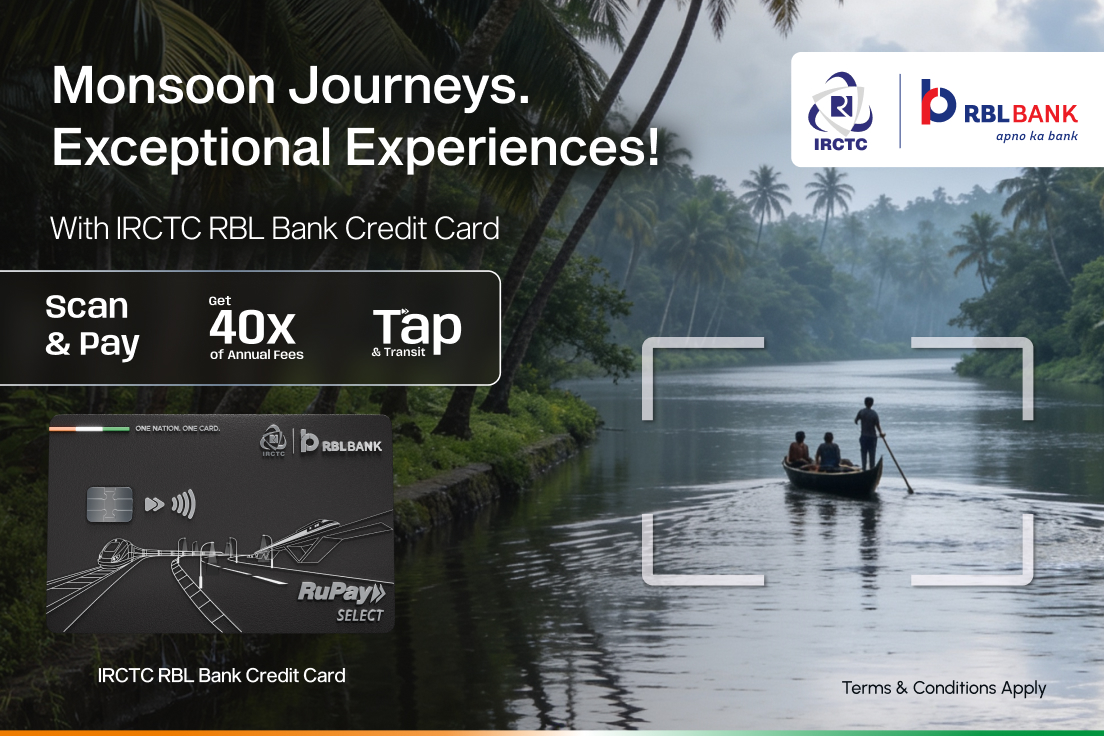 IRCTCofficial's tweet photo. The rhythm of the rain, the charm of train journeys, and rewards that travel with you!
India All Aboard with IRCTC RBL Bank Credit Card βππ³
Click https://t.co/8gtB74RlNk to apply!
#IndiaAllAboard #TrueTravelCard #RBLBank #ApnoKaBank #IRCTC #CreditCard #Monsoon
@rblbank https://t.co/q3vEGb62di
