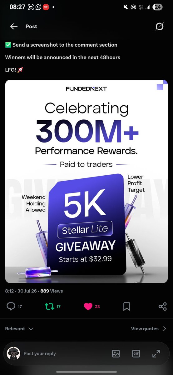 SenseiFX's tweet photo. @Order_Flow_godd @FundedNext @DEELOVEABLE1 @Galib_FN All tasks done ✅
I hope to win 🤲 https://t.co/M4jqMSD7E6